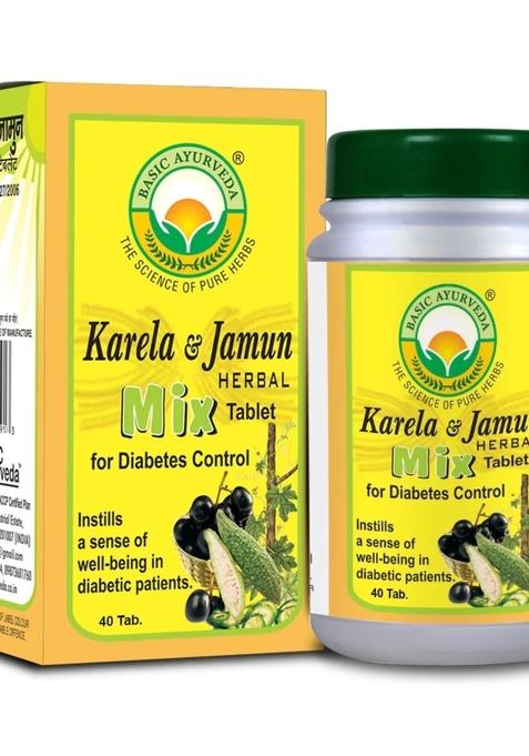 Basic Ayurveda Karela & Jamun Herbal Mix 40 Tablet