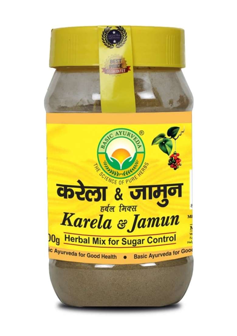 Basic Ayurveda Karela & Jamun Mix For Sugar Control Powder 200gm - Indya