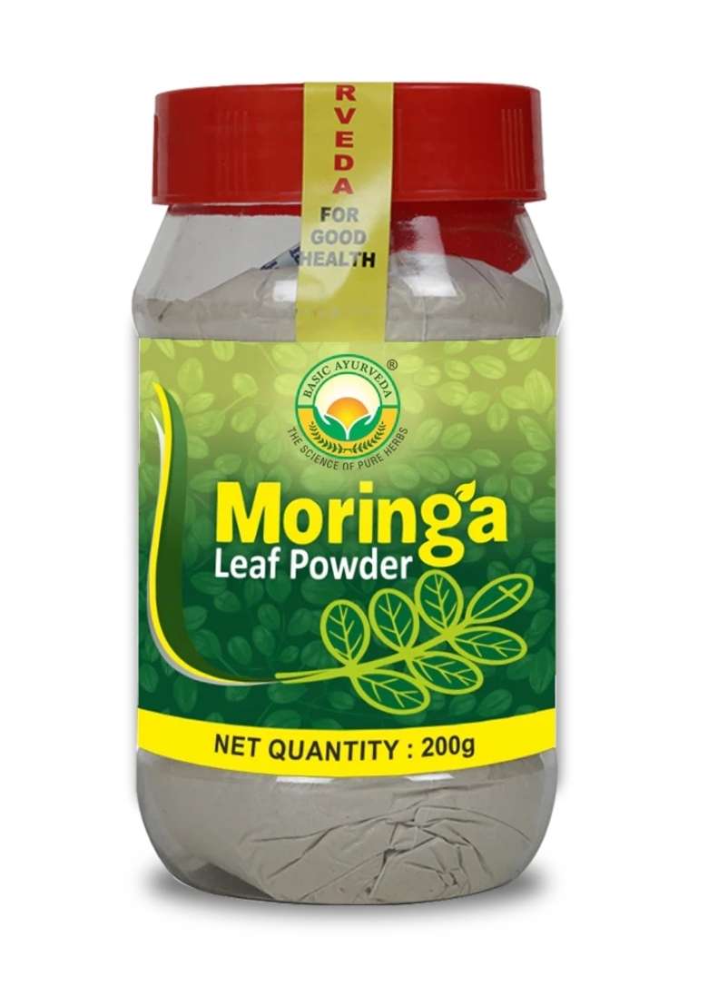 Basic Ayurveda Moringa Leaf Powder Sounjana Sahjan (Moringa Olifera) - Pure & Natural Plant based product  - Indya