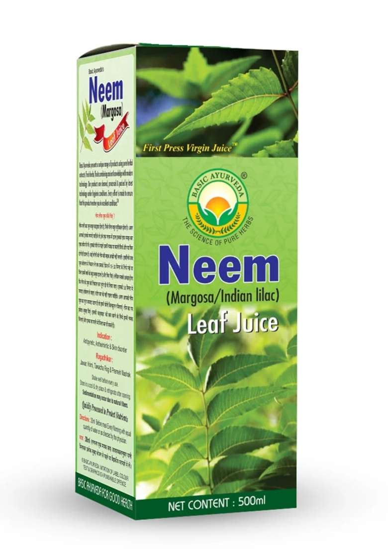 Basic Ayurveda Neem Leaf (Margosa ) Juice 500 M  - Indya