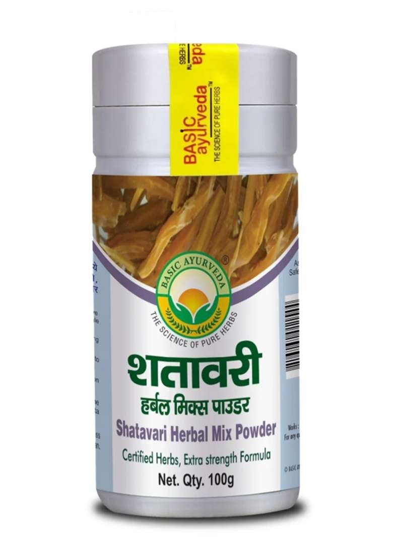 Basic Ayurveda Shatavari Herbal Mix Powder 100 Gram - Indya