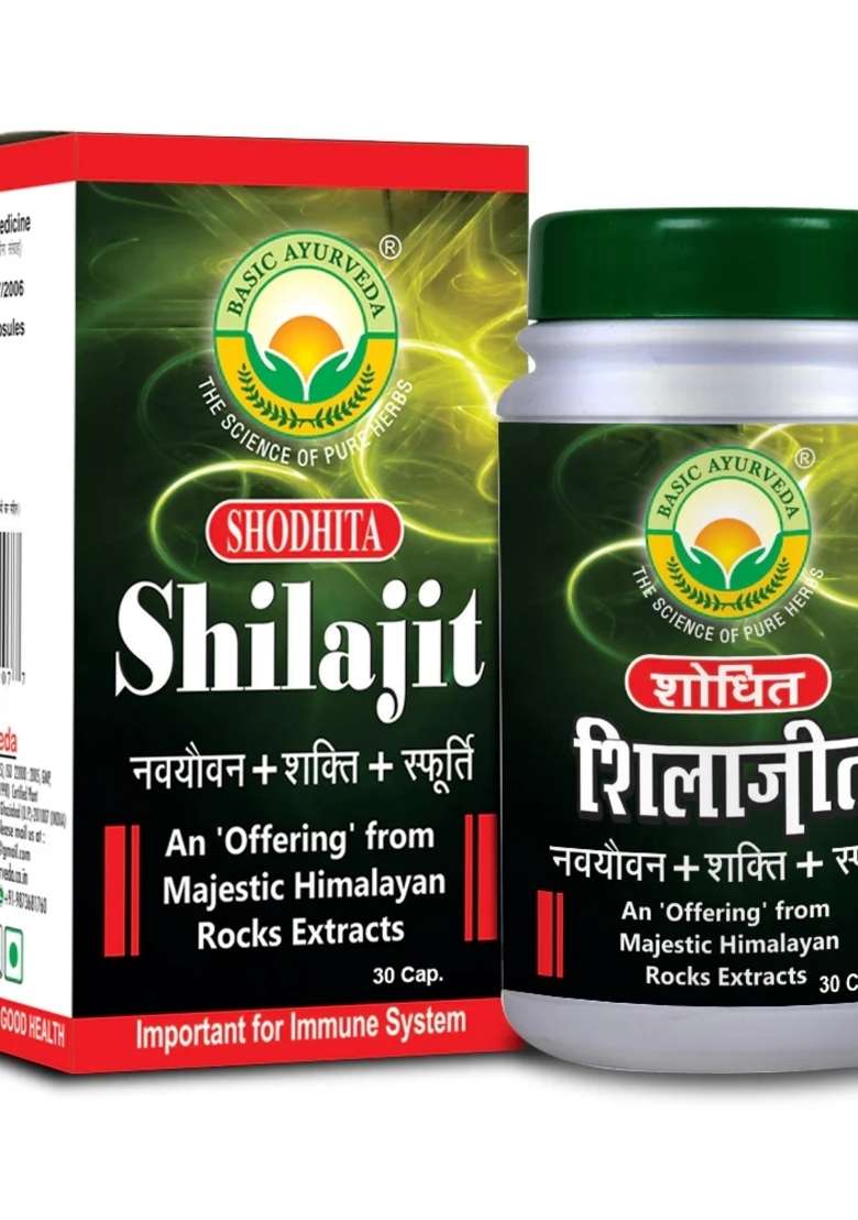 Basic Ayurveda Shodhita Shilajit 30 Capsule - Indya