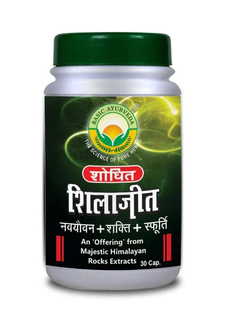 Basic Ayurveda Shodhita Shilajit 30 Capsule - Indya