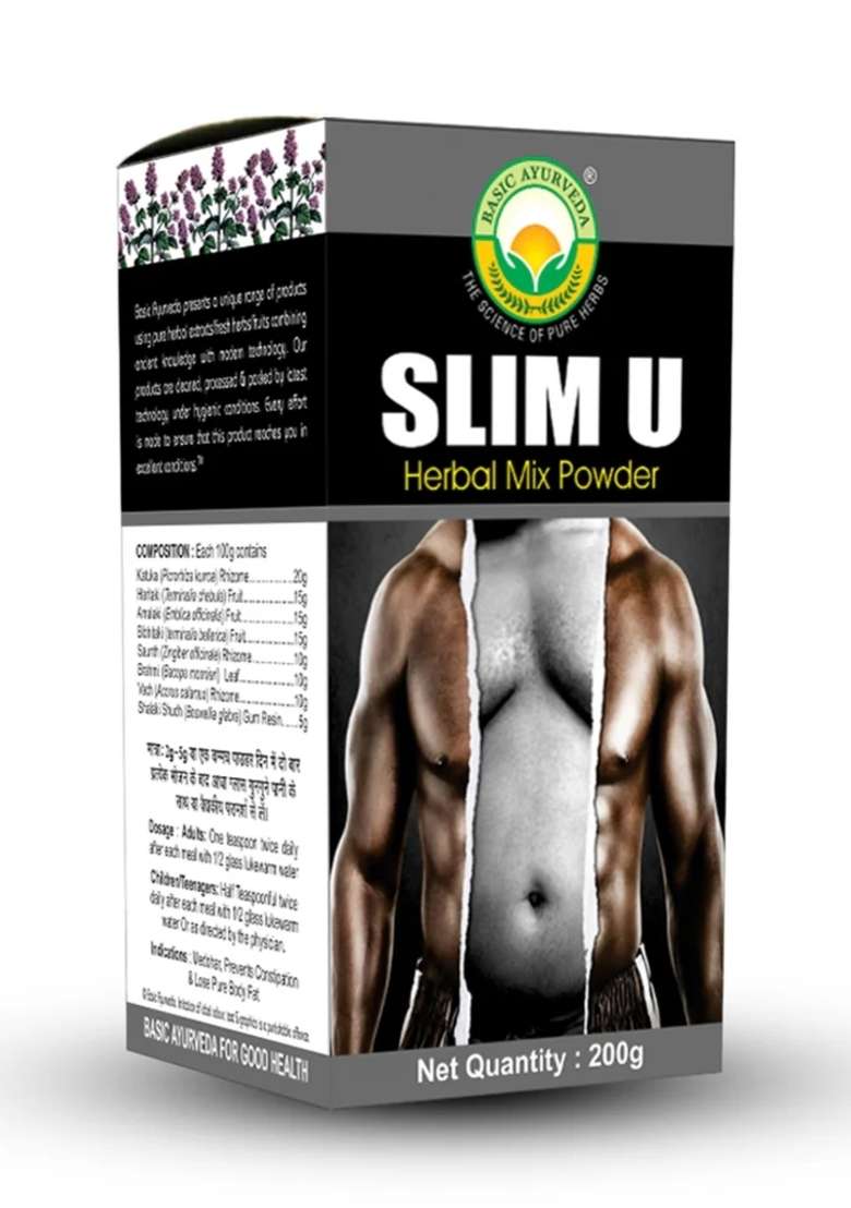 Basic Ayurveda Slim U Herbal Mix Powder 200 Gram - Indya