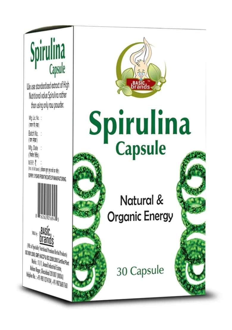 Basic Ayurveda Spirulina 30 Capsule - Indya