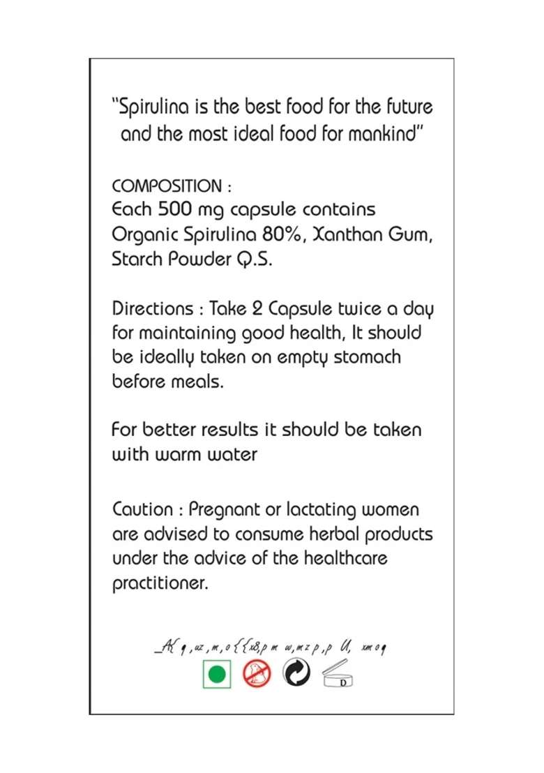 Basic Ayurveda Spirulina 30 Capsule - Indya