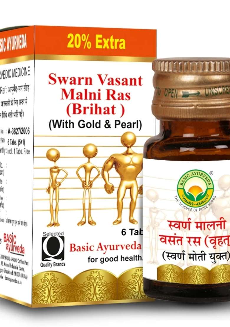 Basic Ayurveda Swarn Malni Vasant Ras(Brihant) - Indya