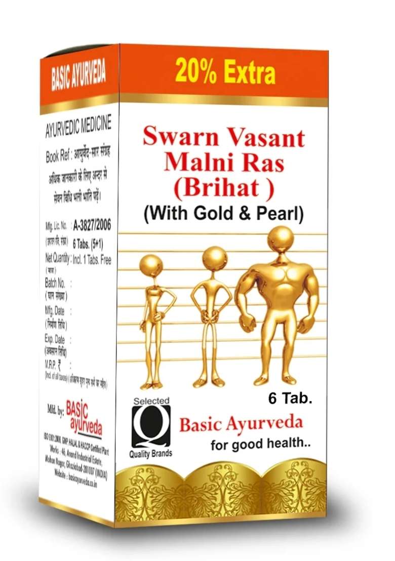 Basic Ayurveda Swarn Malni Vasant Ras(Brihant) - Indya
