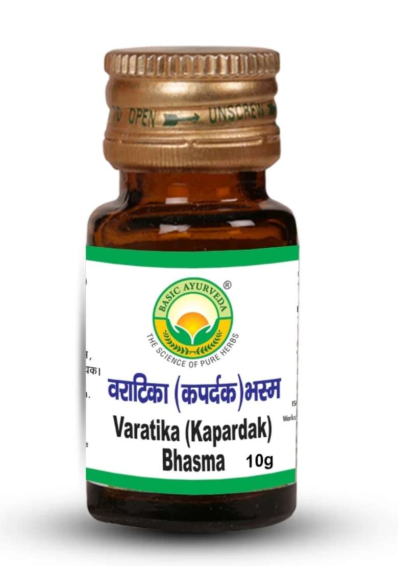 Basic Ayurveda Varatika (Kapardika)Bhasma 10 Gram - Indya