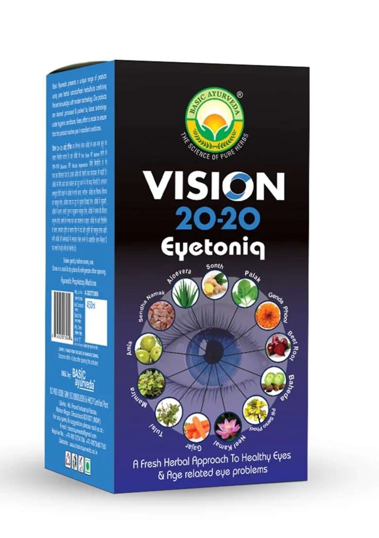 Basic Ayurveda Vision 20-20 Eyetoniq 450 Ml - Indya