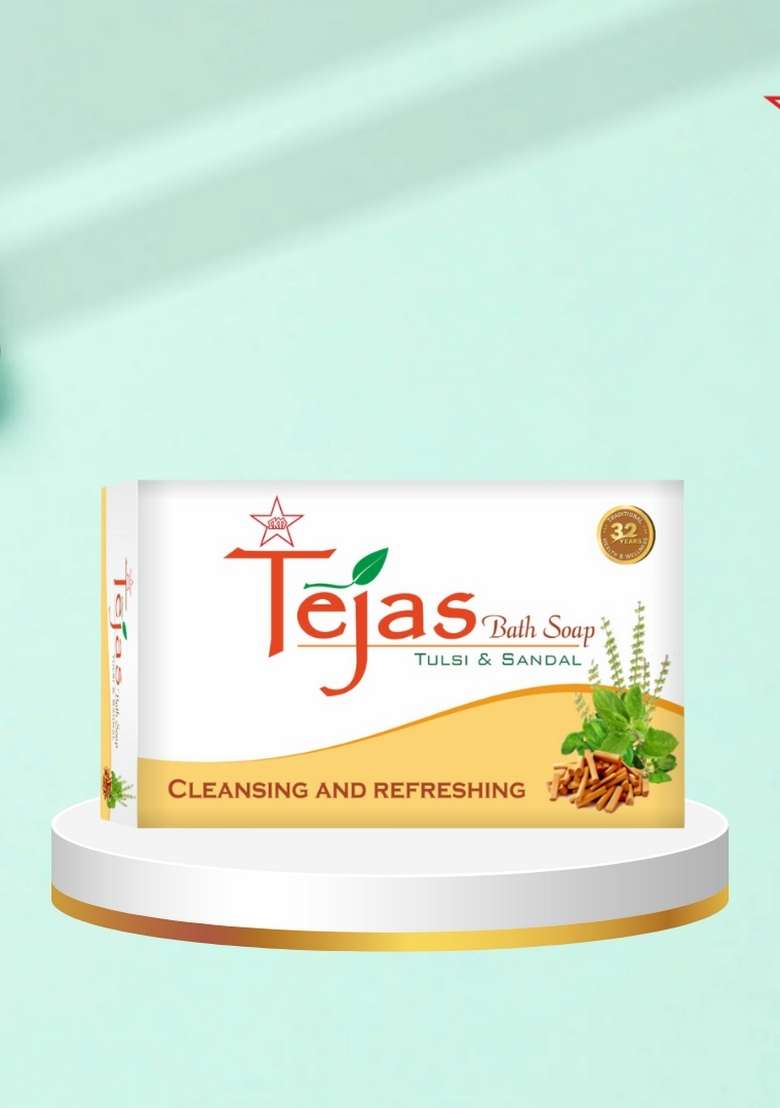 Skm Siddha And Ayurvedha Tejas General Bath Soap (Tulsi & Sandal) - 75Gms - Indya