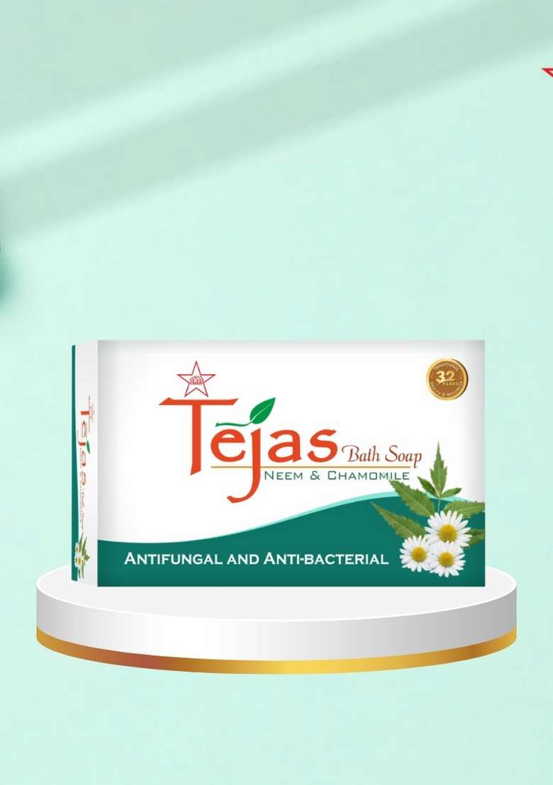 Skm Siddha And Ayurvedha Tejas Skin Bath Soap (Neem & Chamomile) - 75Gms - Indya