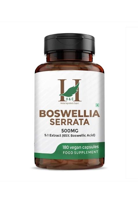 Healthnwellness Boswellia Serrata Capsules 500Mg - High Strength Joint Support With 65% Boswellic Acid | Natural Anti-Inflammatory Supplement 180 Veg Capsules