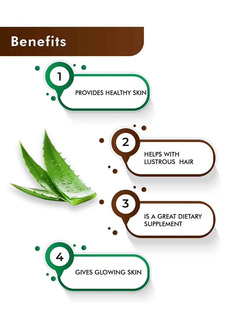 Healthnwellness H&C Natural Aloe Vera Tablet 350Mg - Digestive Health & Skin Wellness 60 Tablets - Indya
