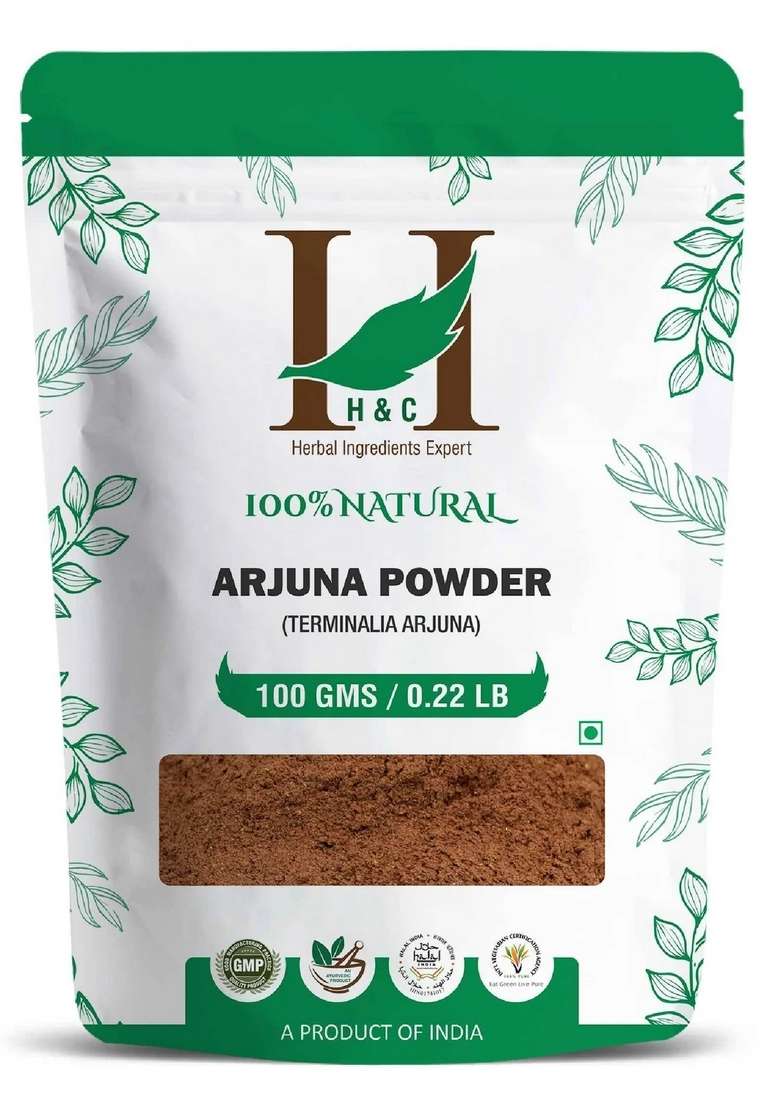 Healthnwellness H&C Natural Arjuna Powder 100Gm - Cardiovascular Wellness Support - Indya