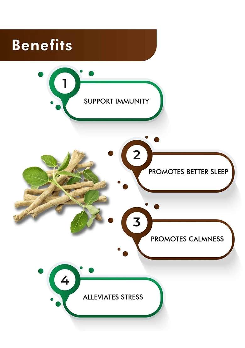 Healthnwellness H&C Natural Ashwagandha Tablets 350Mg - Stress Relief & Vitality Support 60 Tablets - Indya