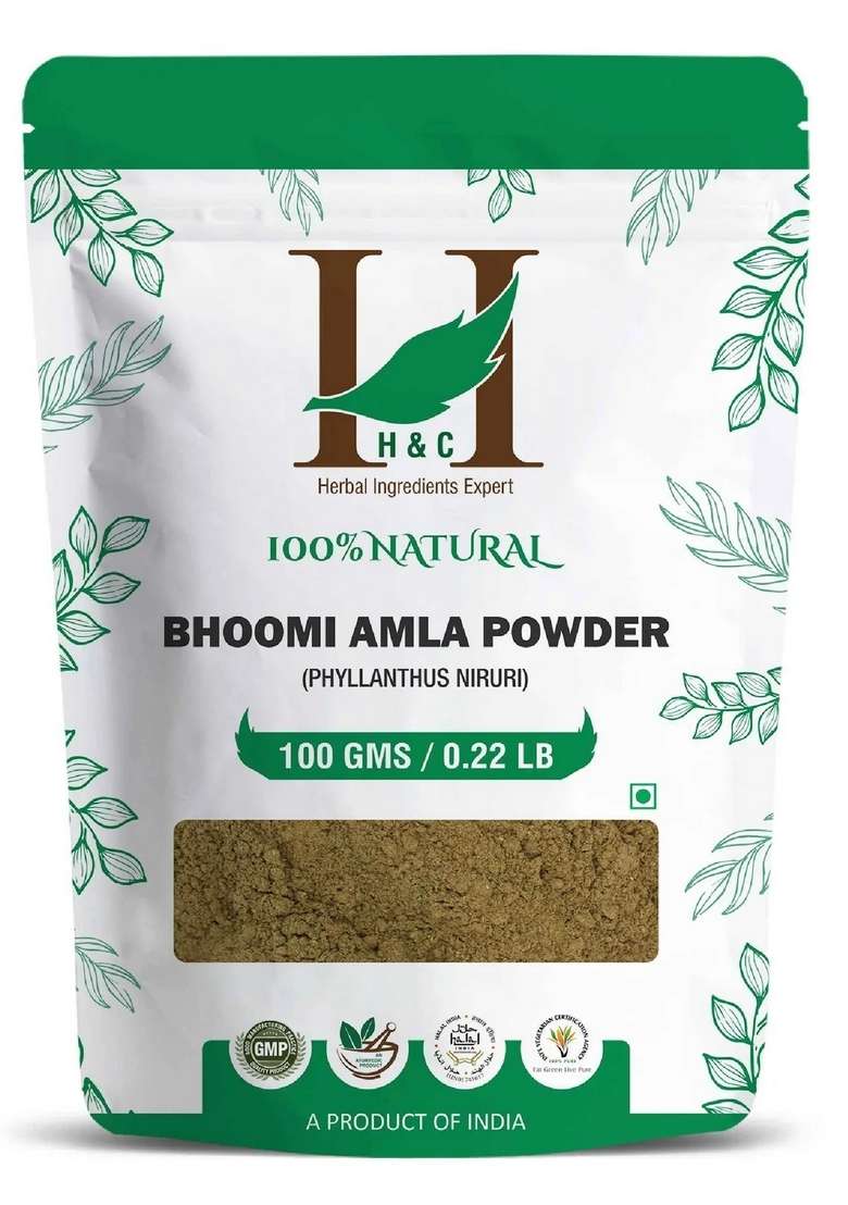 Healthnwellness H&C Natural Bhoomi Amla Powder 100Gm - Liver Detox & Digestive Support - Indya