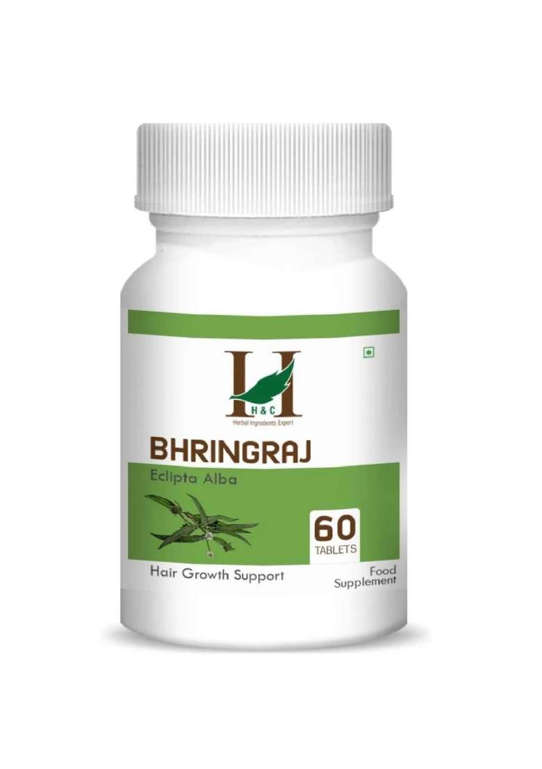 Healthnwellness H&C Natural Bhringraj Tablets 60 Count - Hair Growth & Liver Support - Indya
