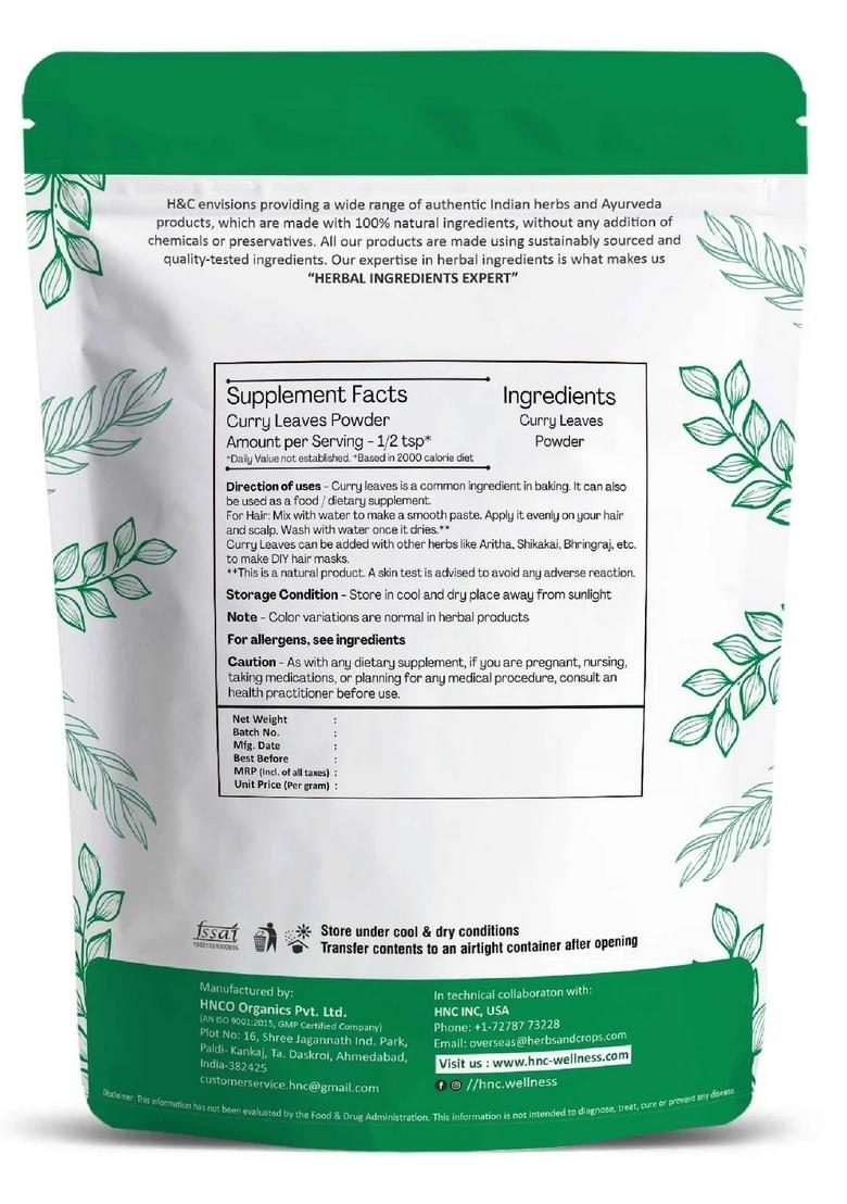 Healthnwellness H&C Natural Curry Leaves Powder 100Gm
