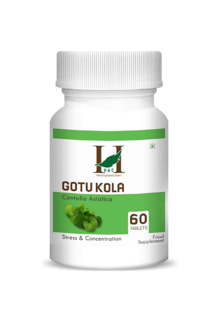 Healthnwellness H&C Natural Gotu Kola Tablet 350Mg - Brain & Memory Support 60 Tablets - Indya