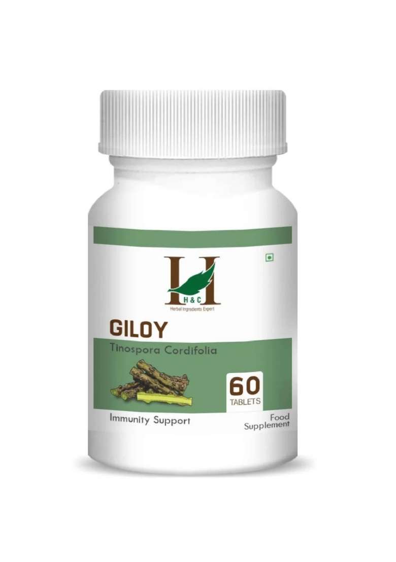 Healthnwellness H&C Natural Guduchi (Giloy) Tablet 60 Count - Immunity & Vitality Support - Indya