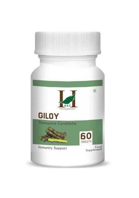 Healthnwellness H&C Natural Guduchi (Giloy) Tablet 60 Count - Immunity & Vitality Support
