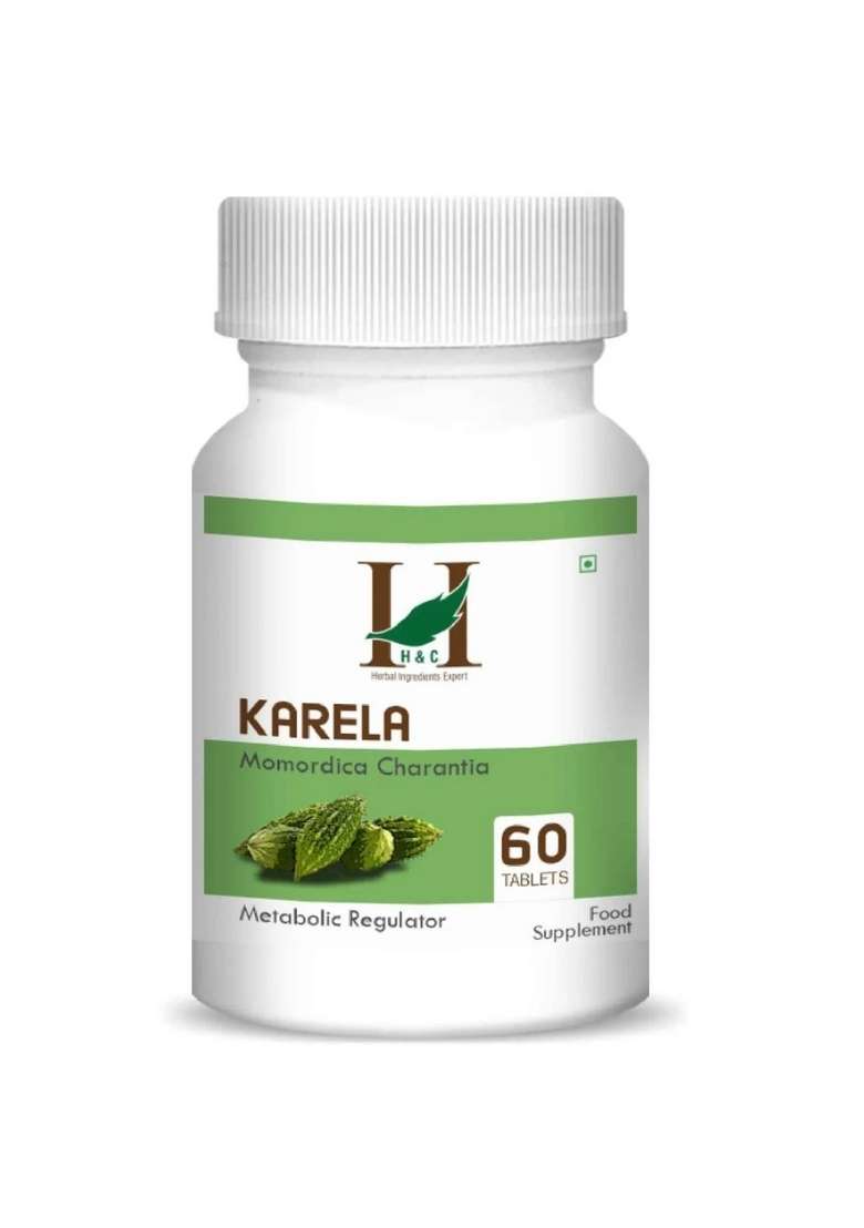 Healthnwellness H&C Natural Karela Tablet 350Mg - Blood Sugar Support & Metabolic Wellness 60 Tablets - Indya