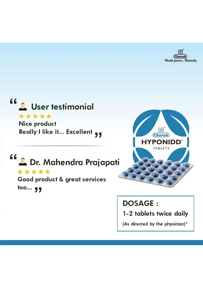 Charak Hyponidd Tablet - Indya