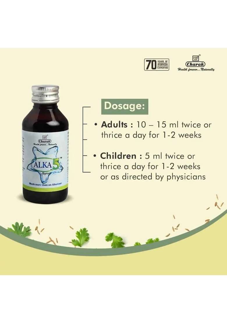 Charak Alka5 Syrup Pack Of 1 - Indya