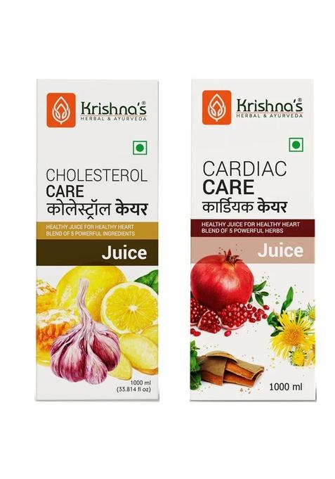 Krishna's Ayurveda Cholesterol Care Juice | Cardiac Care Juice (1000ML Each) Pack of 2