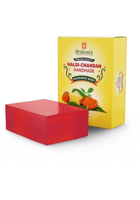 Krishna'S Ayurveda Haldi Chandan Handmade Soap Pack Of 1