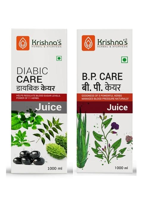 Krishna's Ayurveda Diabic Care Juice | BP Care Juice (1000ML Each) Pack of 2