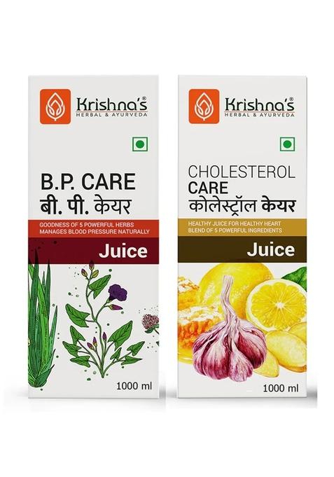 Krishna's Ayurveda BP Care Juice | Cholesterol Care Juice (1000ML Each) Pack of 2
