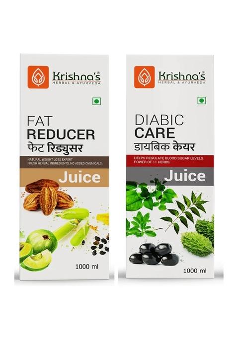 Krishna's Ayurveda Fat Reducer Juice | Diabic Care Juice (1000ML Each) Pack of 2