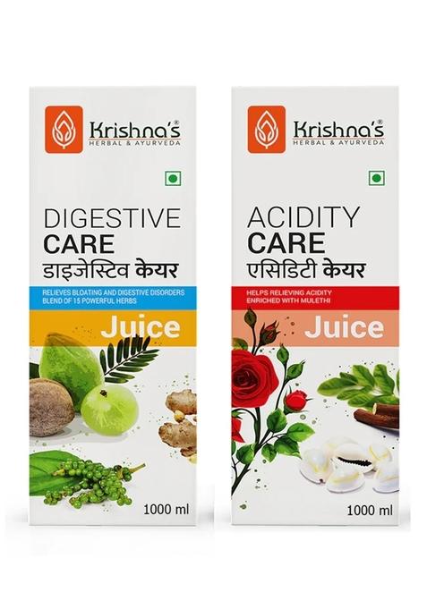 Krishna's Ayurveda Digestive Care Juice | Acidity Care Juice (1000ML Each) Pack of 2