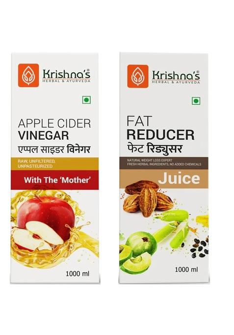 Krishna's Ayurveda Apple Cider Vinegar | Fat Reducer Juice (1000ML Each) Pack of 2