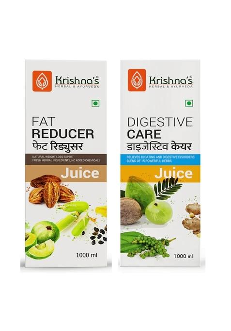 Krishna's Ayurveda Fat Reducer Juice | Digestive Care Juice (1000ML Each) Pack of 2