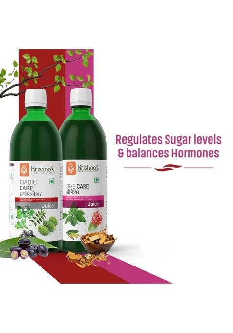 Krishna's Ayurveda Diabic Care Juice | She Care Juice (1000ML Each) Pack of 2