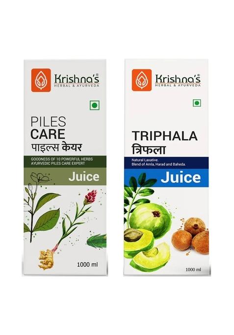 Krishna's Ayurveda Piles Care Juice | Triphala Juice (1000ML Each) Pack of 2