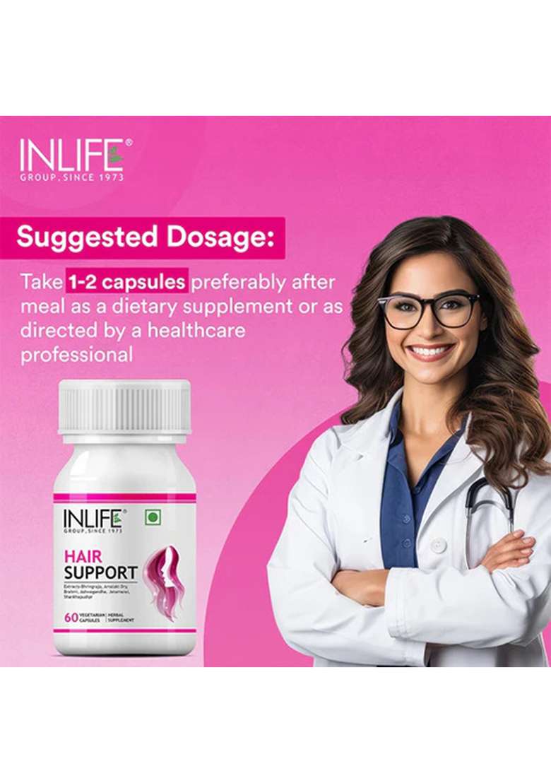 Inlife Hair Support Supplement | Veg. Capsules - Indya