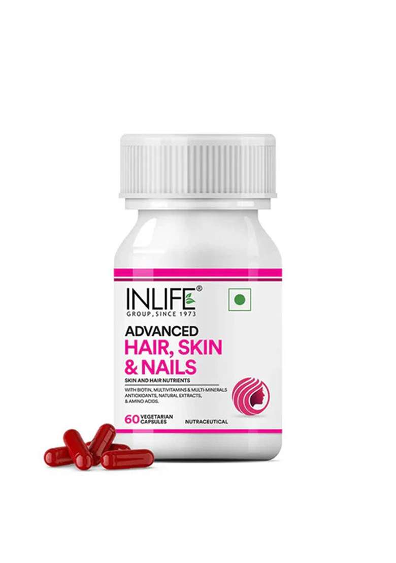 Inlife Advanced Hair, Skin & Nails Supplement | Veg. Capsules - Indya