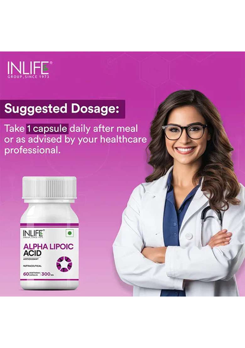Inlife Alpha Lipoic Acid (Ala) 300Mg Veg. Capsules - Indya