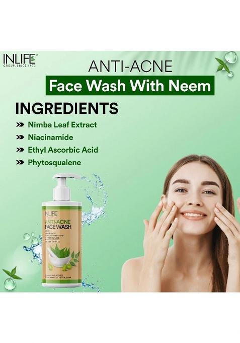 Inlife Anti-Acne Face Wash With Neem | 250Ml