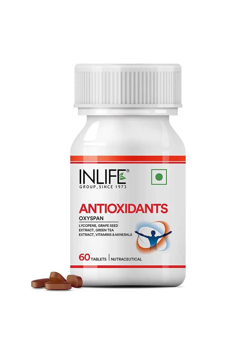 Inlife Antioxidants Supplement With Lycopene, Grape Seed, Green Tea Extract Tablets - Indya
