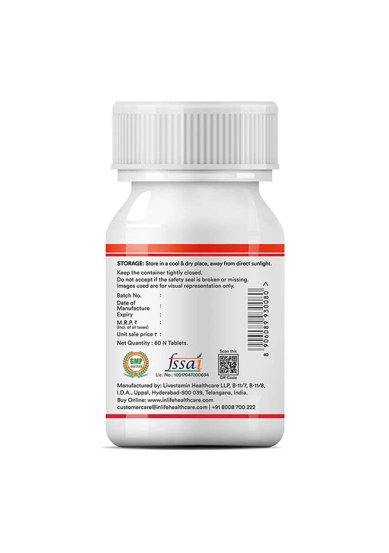 Inlife Antioxidants Supplement With Lycopene, Grape Seed, Green Tea Extract Tablets - Indya