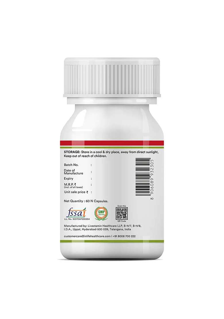 Inlife Apple Cider Vinegar Supplement, 500Mg | Vegetarian Capsules - Indya