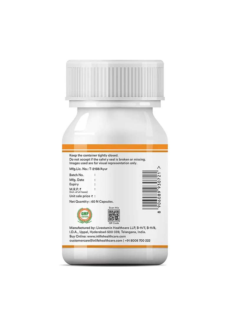 Inlife Arjuna Extract Supplement|500Mg| Veg. Capsules - Indya