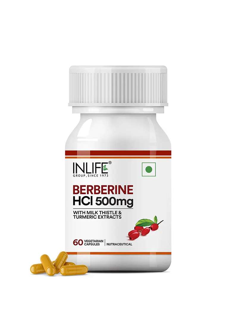 Inlife Berberine Supplement With Hcl 500Mg, Milk Thistle, Turmeric | Veg. Capsules - Indya