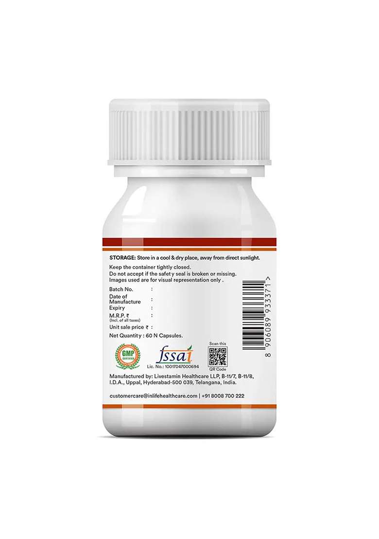 Inlife Berberine Supplement With Hcl 500Mg, Milk Thistle, Turmeric | Veg. Capsules - Indya