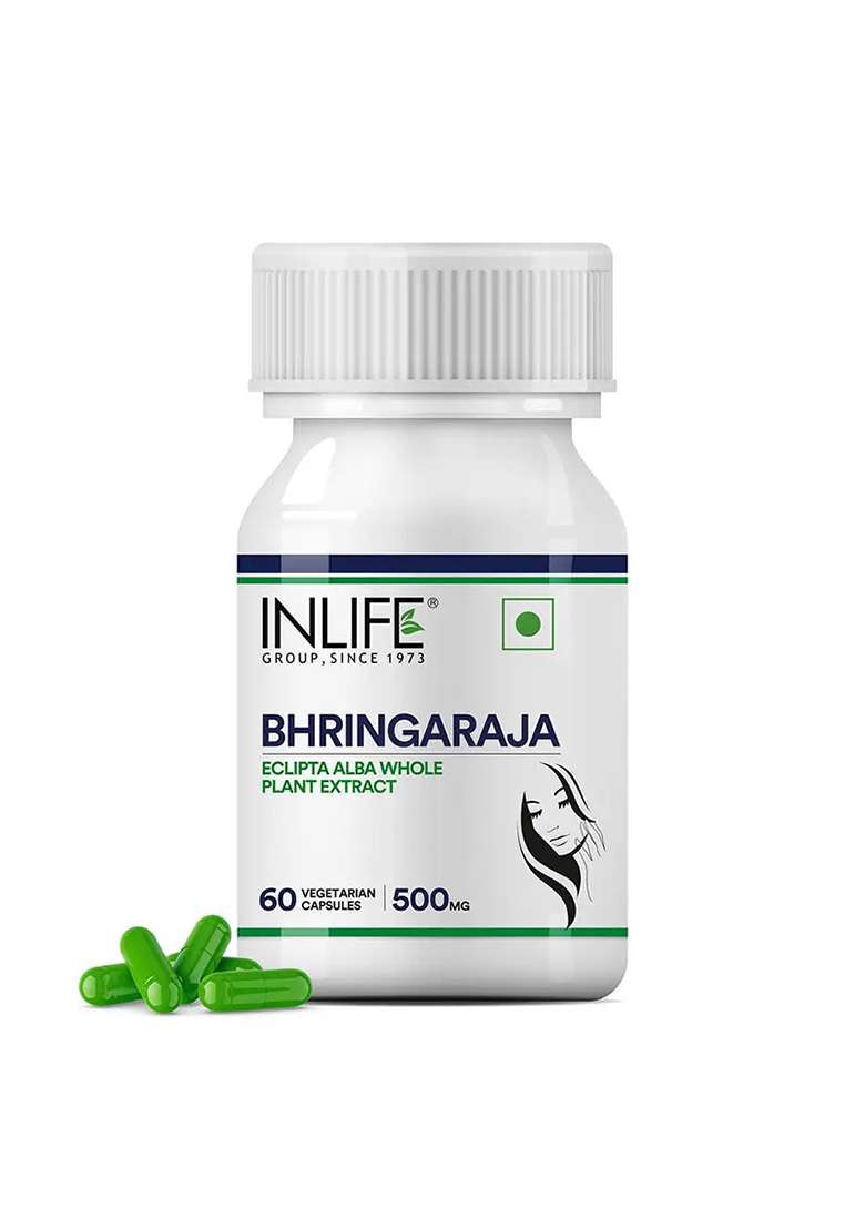 Inlife Bhringraja Extract Supplement | 500Mg | Veg. Capsules - Indya